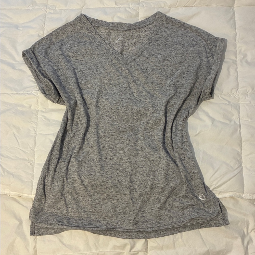 Pro Player Heather Gray Womens V-Neck Tee